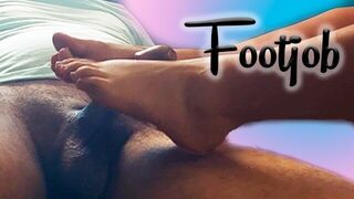 I made him cum with my feet for the first time and I loved it - porn video