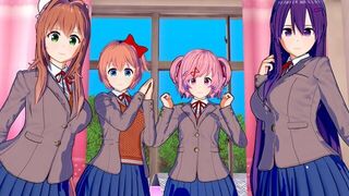 Ultimate Doki Doki Literature Club Harem Hentai - porn video