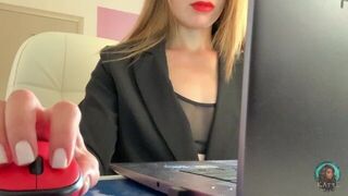 Playing with my nipples instead of working - porn video